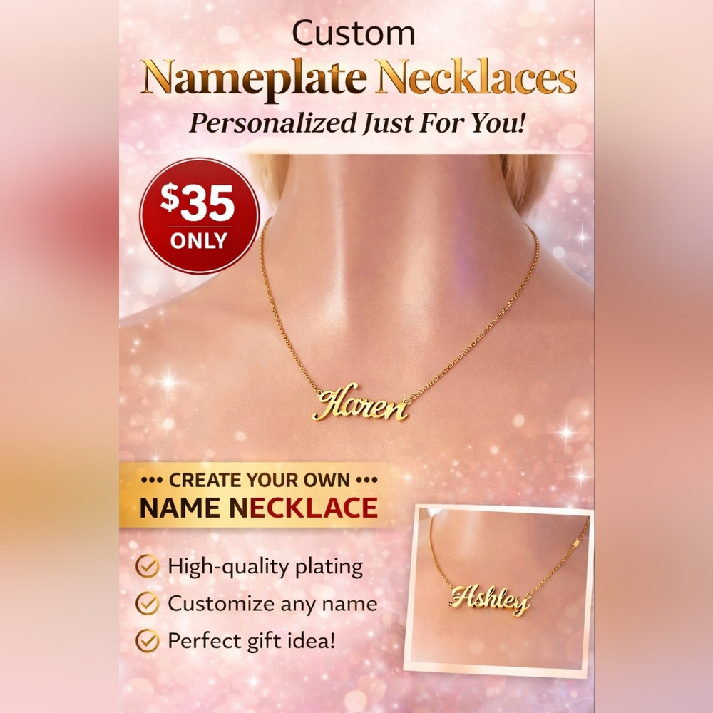 🔥🔥fashion silver available only color nameplate necklace customize name Karen
